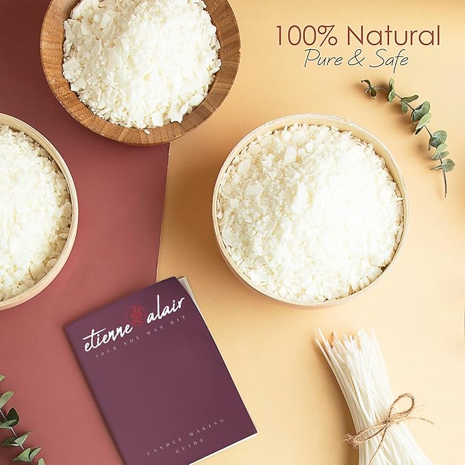 Etienne Alair Organic Soy Candle Wax for Candle Making, 5 lbs Natural Candles Making Supplies, Beeswax-Free, Paraffin-Free, Pure Soy Wax Flakes Perfect for Candles, Tealights and Melts
