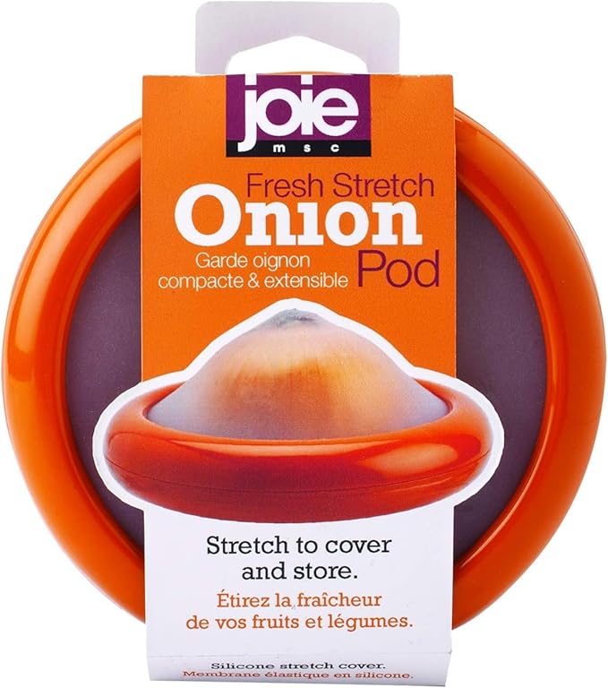Joie Onion Stretch Pod, Keep Onions Fresh Longer, Refrigerator Storage, Produce Organization, Orange, Pack of 2