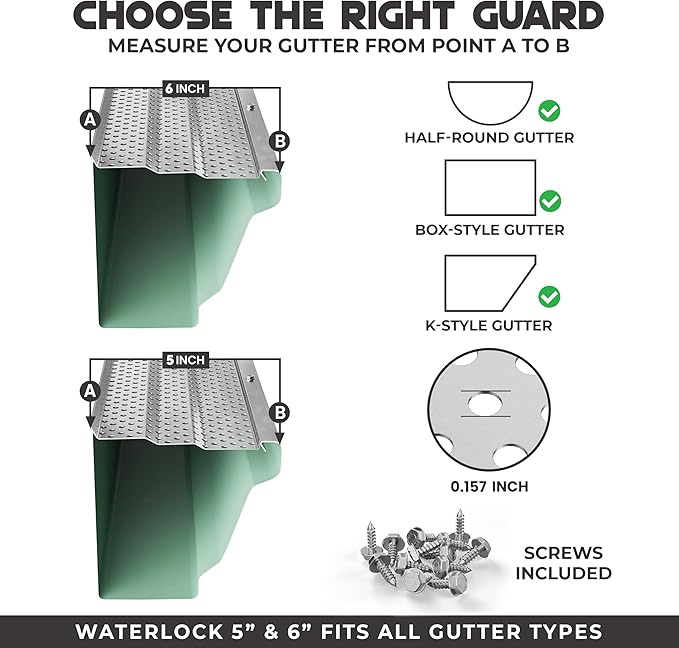 6" Gutter Guards Leaf Protection, Domestic Aluminum Gutter Covers 6 Inch (Sample, Black)