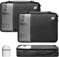 Compression Packing Cubes, Vacuum Bags for Business Trip, Professional IPX8 Reusable Travel Packing Cubes for 20 inch Suitcases, Organizer Bags for Luggage for Women & Men(2 pack, with Pump)