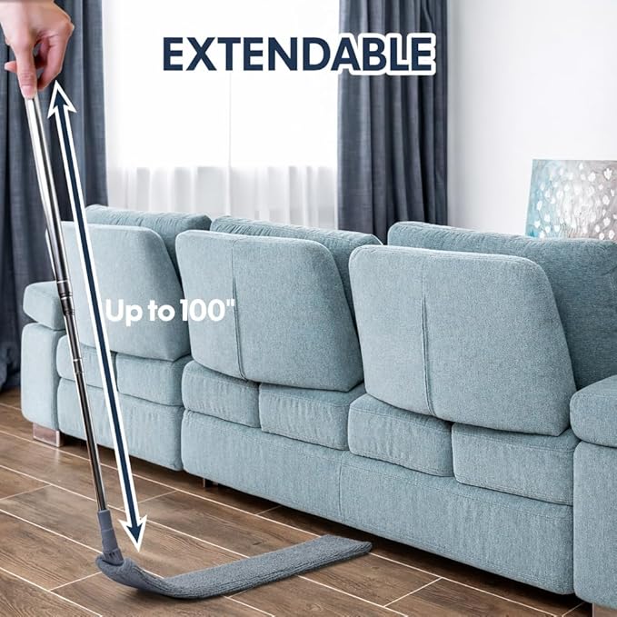 Retractable Gap Dust Cleaner with Extension Pole, Cleaning Tools with 3 Microfiber Dusting Cloths, Extendable Long Handle Duster for Cleaning Under Refrigerator Furniture Appliance