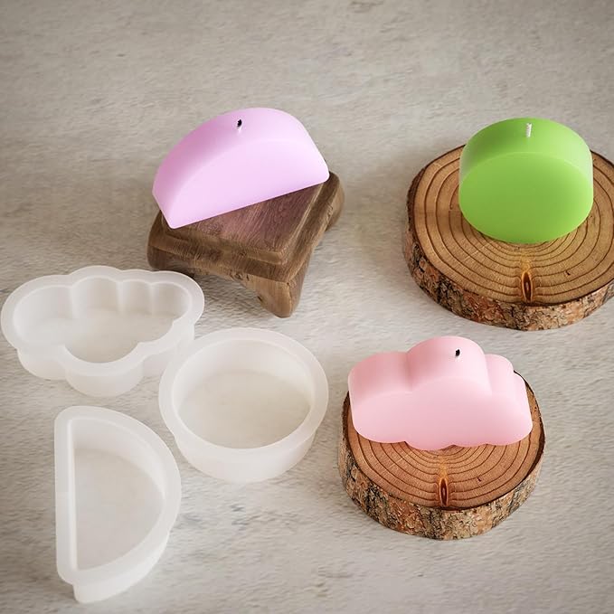 6 Pack Candle Molds for Candle Making, Moldes para Velas, Geometric Figure Silicone Candle Molds for DIY Scented Candle, Soy Wax, Cake, Soap, Resin Casting Craft Making