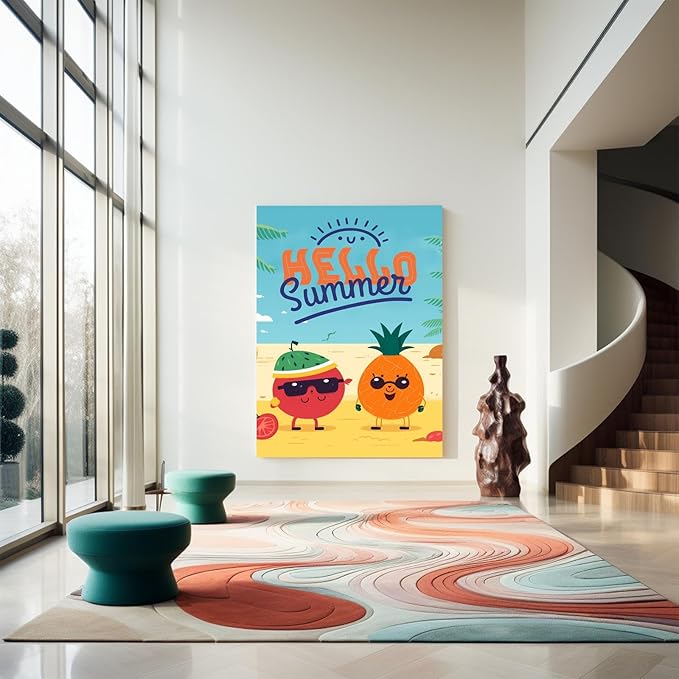 GUAIEUW DIY Diamond Painting Kit Summer Fruit Paradise Diamond Painting Digital 5D Full Round Diamond Kit for Adults, Personalised Gift for Family & Friends for Wall Decor 12x16 Inch