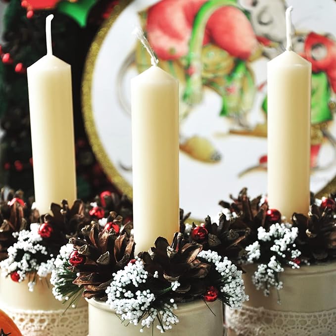 JEAWIWI 100 Pcs Cotton Candle Wicks (10 Inches) with 100 Pcs Wick Stickers and 10 Pcs Wooden Candle Wick Holders, Candle Wicks for Soy Wax, Beeswax, Coconut Wax