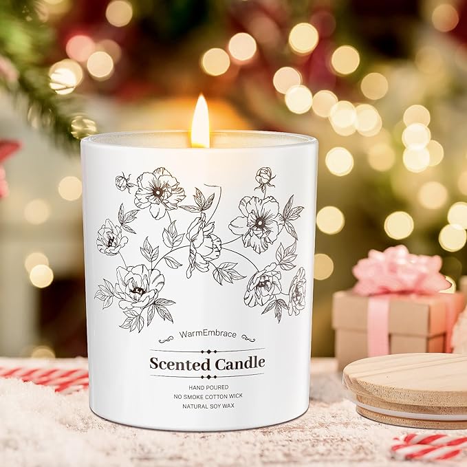 Deluxe Scented Candle for Women & Men, Vanilla Coconut Soy Wax Candle, 9.2 Oz Jar Candle for Home, Scented-80 Hour Long Lasting Burning, Suitable Present for Mom
