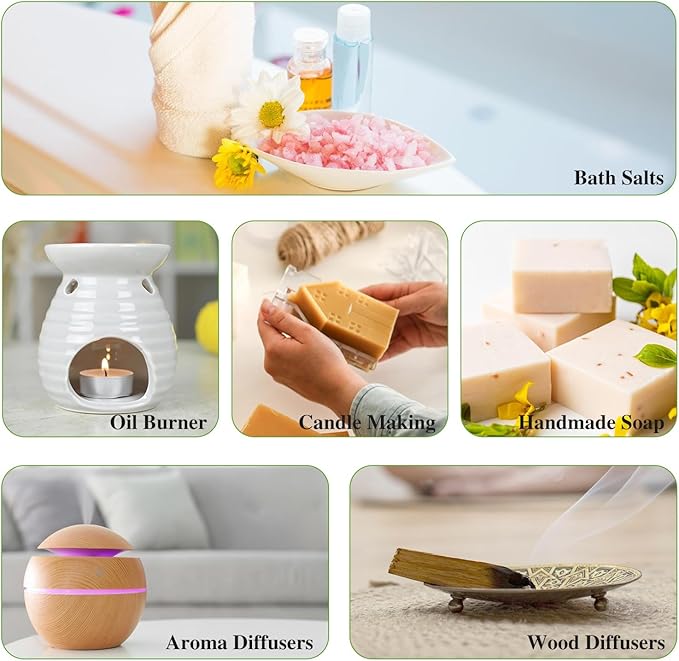 PHATOIL 10Pcs Fruity Fragrance Oil Set, Coconut, Cherry, Apple, Strawberry, Mango Oils for Candle Making, Freshie Scents for DIY Soap Making, Diffuser Oil Scents Set