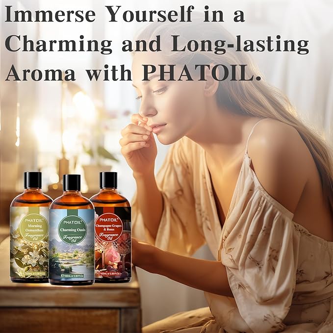 PHATOIL Golden Vintage No.1 Fragrance Oils for Aromatherapy, 3.38FL.OZ Diffuser Oils for Home, Perfect for Aromatherapy, Humidifiers, Yoga, DIY Candle and Soap Making - 100ml