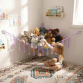 YKBU Stuffed Animals Hammock Corner Hanging Net for Macrame Stuffed Animal Storage Plush Toy Holder Toy Organizer for Boho Nursery Playroom Bedroom (purple, Large)