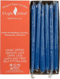 D'light Online Elegant 10" Unscented Medium Royal Blue Taper Candles, Premium Quality Hand-Dipped Tapered Candles, Dripless and Smokeless - Set of 12 Individually Wrapped (10 Inch, Medium Blue)