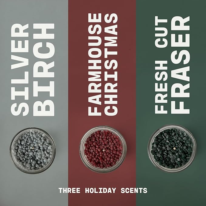 Milkhouse Candle Company Winter DIY Candle Kit - Farmhouse Christmas | Fresh Cut Fraser | Silver Birch Scented Wax Beads - 3 Bags of Scented Beads & 3 Wicked Jars with Lids, Made in the USA