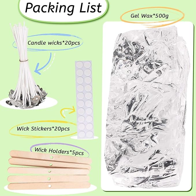 Clear Wax for Candle Making-DIY Aromatherapy Candle Making Gel raw Materials, can add Dried Flowers/Fragrance, smokeless Safe Candle Materials, Birthday Christmas Gift Decoration (Transparently)