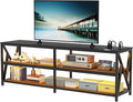 Lvifur 83“ LED TV Stand for 85 75 65 inch TV, Auto Sensor Entertainment Center with RGB Dimmable Lights, TV Console Table with Open Storage Shelves and Metal Frame (Black)