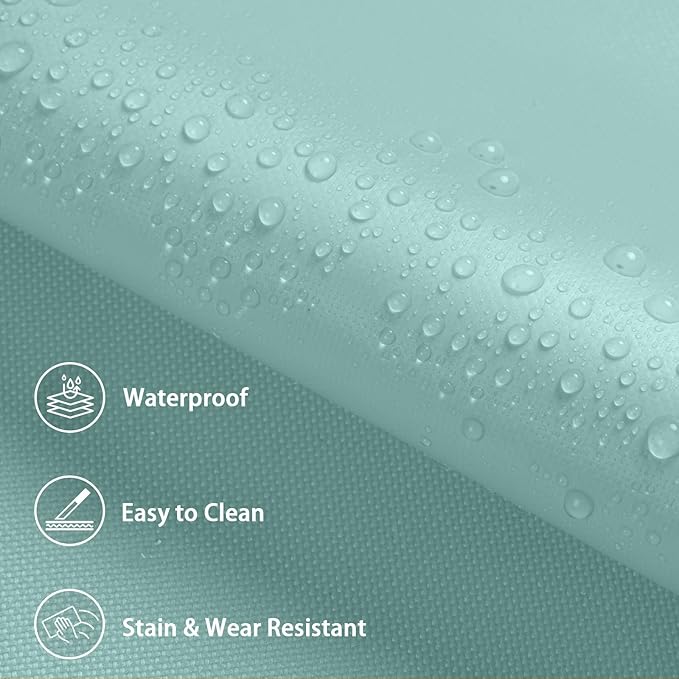 Waterproof Marine Canvas Fabric by The Yard 58" W 600D PVC Backing Water-Resistant Polyester Fabric Upholstery Material for Outdoor Marine Awning Tent Boat Furniture Cover, 5 Yards Pale Turquoise
