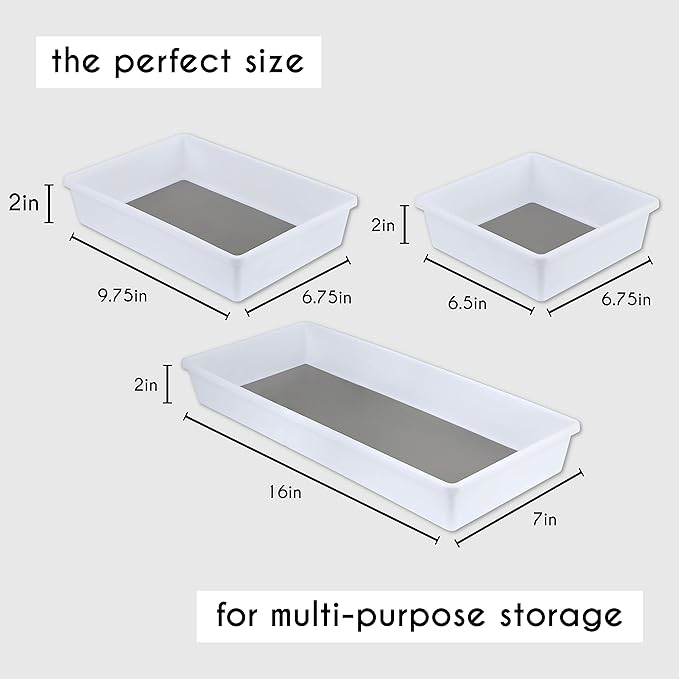 Drawer Organizers 3-Size | Office, Kitchen, Desk, Junk Drawer Organization & Storage Tray