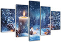 Diamond Art Kits for Adults Beginners Candle 5D Diamond Painting Kits Winter DIY Rhinestone Embroidery Large Wall Art and Crafts,Paint by Numbers kit for Adults for Home Decor 43x89in 5 Pack 0b-823