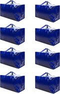 VENO 8 Pack Extra Large Heavy Duty Moving Bags with Wide Opening & Reinforced Handles, Reusable Storage Tote Bags with Strong Zippers for Clothes, College Dorm Essentials & Moving Supplies