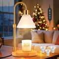 Candle Warmer Lamp with Timer & 3 Bulbs, Dimmable Electric Candlelight Adjustable Height and Brightness Candle Wax Warmer for Jar Candles Bedroom Home Decor House Warming Gift (Frosted Clear)