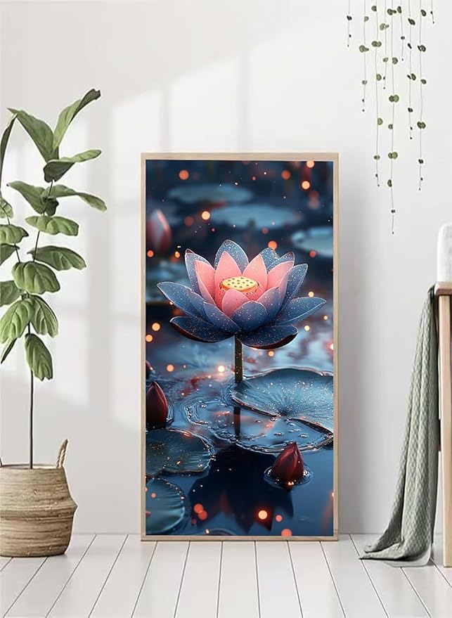 Plant Diamond Art Kits Adults, 5D Diamond Painting Candle, DIY Round Full Drill Crystal Art Kits for Adults, Rhinestone Embroidery Cross Stitch Gem Paintings Kits for Room Decor, Gifts 24x48in Q9Q5-6D