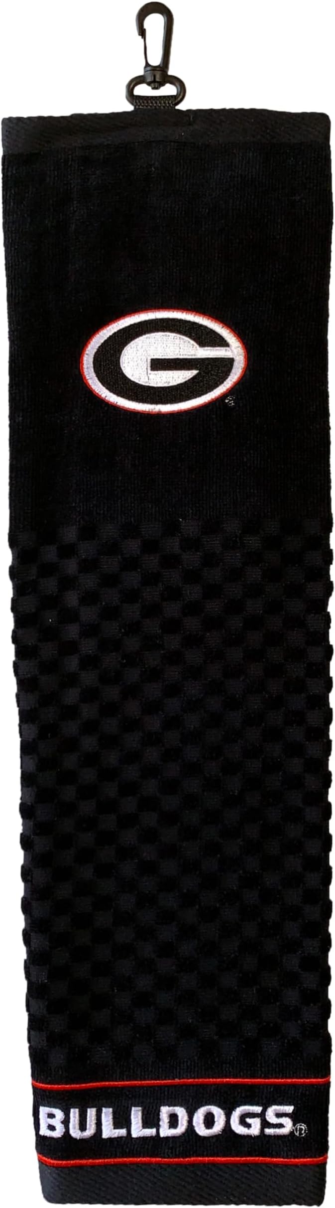 Team Golf Georgia Bulldogs Golf Towel, 100% Cotton, Checkered Scrubber Design, Embroidered Logo
