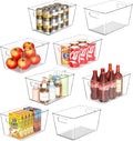 8 Pack Large Clear Plastic Storage Bins, Refrigerator Cabinet Organizers with Handles for Pantry Organization and storage, Perfect for Home Organization, Kitchen, Laundry, Office& Garage