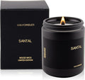 Lulu Candles | Santal | Wood Wick | Luxury Scented Soy Jar Candle | Hand Poured in The USA | Highly Scented Long Lasting (8 Oz. Mason Jar)