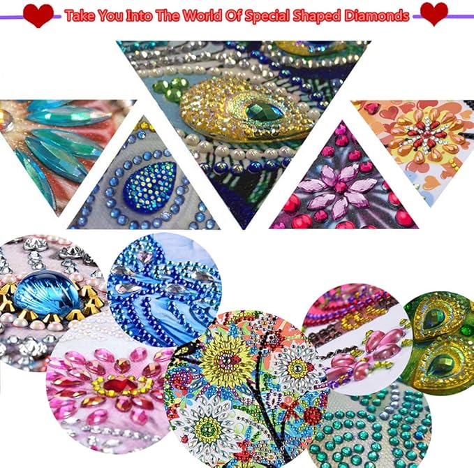 6PCS Diamond Art Christmas Cards with envelopes, Festive Holiday Greeting Cards Kit, Christmas Diamond Art Kits for Adults