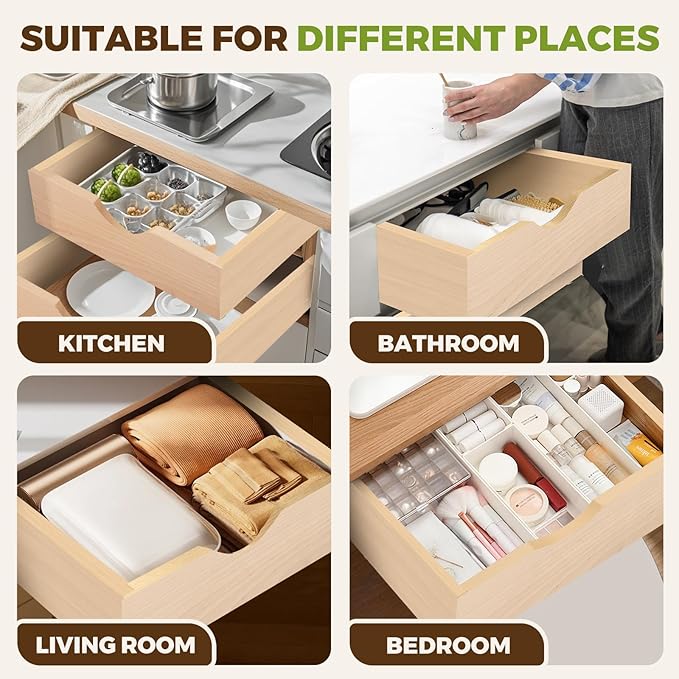 Pull Out Drawers for Cabinet Wood 24" W x 23" D x 4.5" H Slide Out Organizer and Storage Kitchen Cabinet Drawers Slide Out Shelves Pull Out Shelves in Kitchen Pantry Bathroom with Soft Close