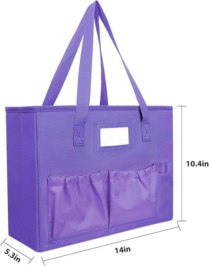 abcxgood Desktop File Organizer Box,Collapsible Hanging Filing Box,Home Office Document Storage Organizer with Front Pocket and Handles, Letter Size Folder. (PURPLE)