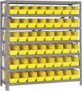 Quantum Storage Systems 1839-103YL Steel Shelving Unit with 4" Shelf Bins, 18" D x 36" W x 39" H, Yellow