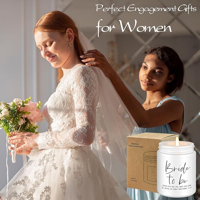 Bride to Be Gifts for Women,Unique Engagement Anniversary Wedding Candles Gift for Her,Bridal Shower Scented Candle for Bride