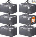 BlissTotes Large Moving Bags, Storage Bags with Zippers, Handles Moving Supplies with lids, Heavy Duty Totes for Storage Bags for Space Saving, Moving and Storing 93L, 6 Pack