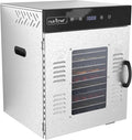 NutriChef Commercial Electric Food Dehydrator Machine - 14 Shelf Extra Large Capacity - Stainless Steel Trays - 1000-Watts, Digital Timer & Temperature Control - 18.58 x 17.52 x 22.52 IN