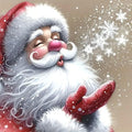 APTDYIGL 5D Christmas Diamond Painting Kits for Adults Beginner,DIY Santa Diamond Art Kits for Adults,Round Full Drill Diamond Dots with Gem Art Kits,Home Wall Decor 13.7X13.7inch