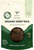 100% Organic Hemp Wick with Natural Beeswax Coating, Twisted Bee (100ft x Standard (~1 mm))
