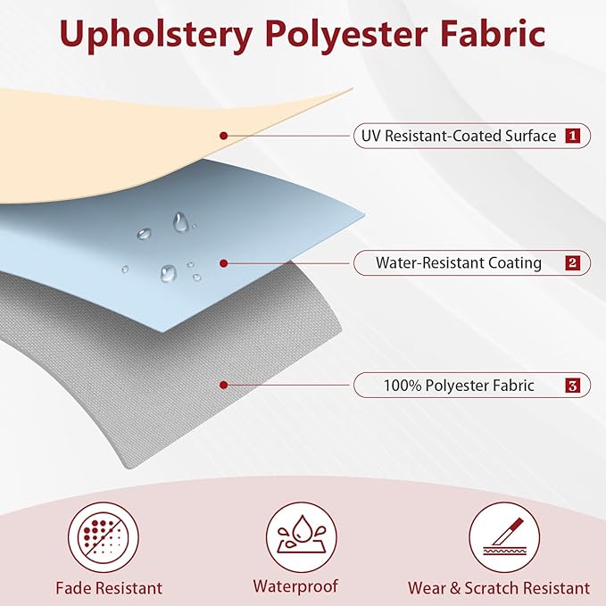 OTOEZ 600D Waterproof Canvas Fabric by The Yard, Fade & UV Resistant Outdoor Upholstery Material 58" W Water Resistant Cordura Polyester Fabric for Marine Boat Awning Tent Chairs DIY, 3 Yards Red