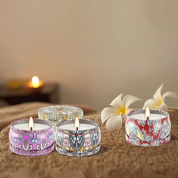Scented Candles Gifts Set 24 Pack Soy Wax Travel Tin Advent Candles for Home 2.5 OZ jar Candles for Mom for Christmas, Birthday, Thanksgiving, Mother's Day.