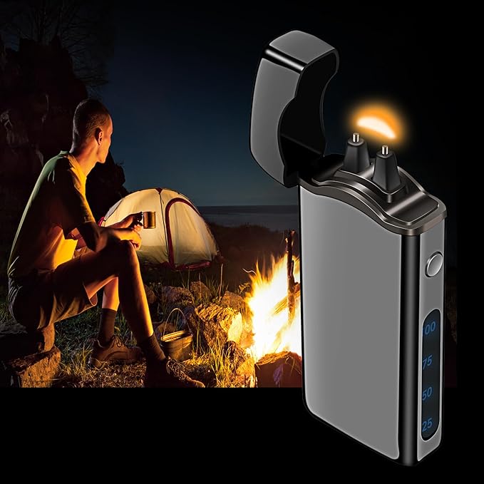 Big Arc Lighter Magical “Flame” USB Rechargeable Plasma Electric Cool Lighter (Black)