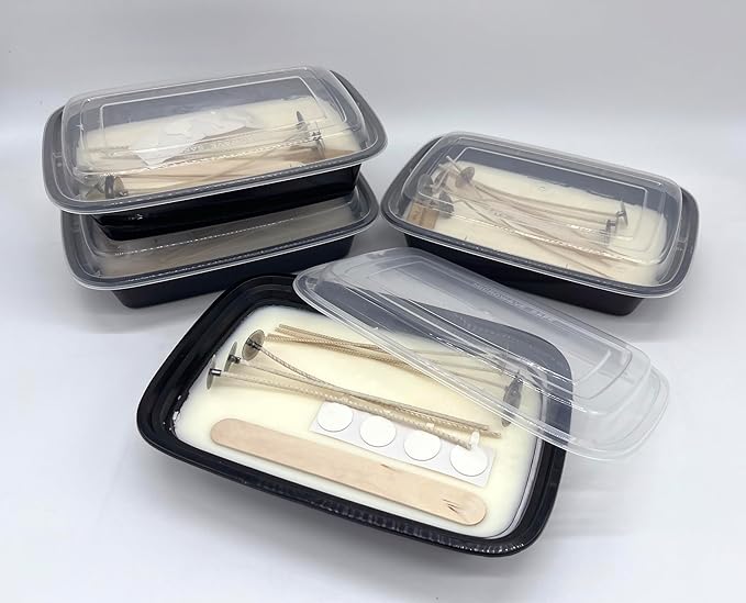 Bonneville Candles Refill Kits | 100% Soy Wax, Cotton Wicks, Wick Stickers, Stirring Stick | DIY Candle Making | Scented Unscented (4 Refill Kits, Christmas Tree)