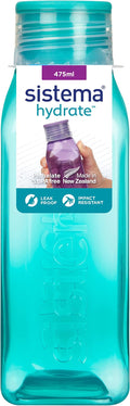 Sistema BPA Free Stackable Square Bottle, Assorted Colours, 475 ml