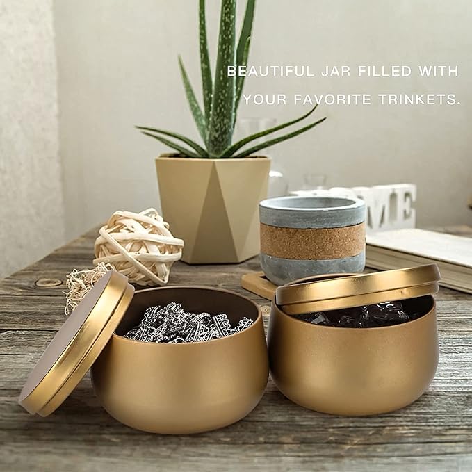 8oz Candle tins with lids,Gold Candle Jars,Bulk Candle tins for Making Candles,Candle Making Jars(24PACK,GOLD)