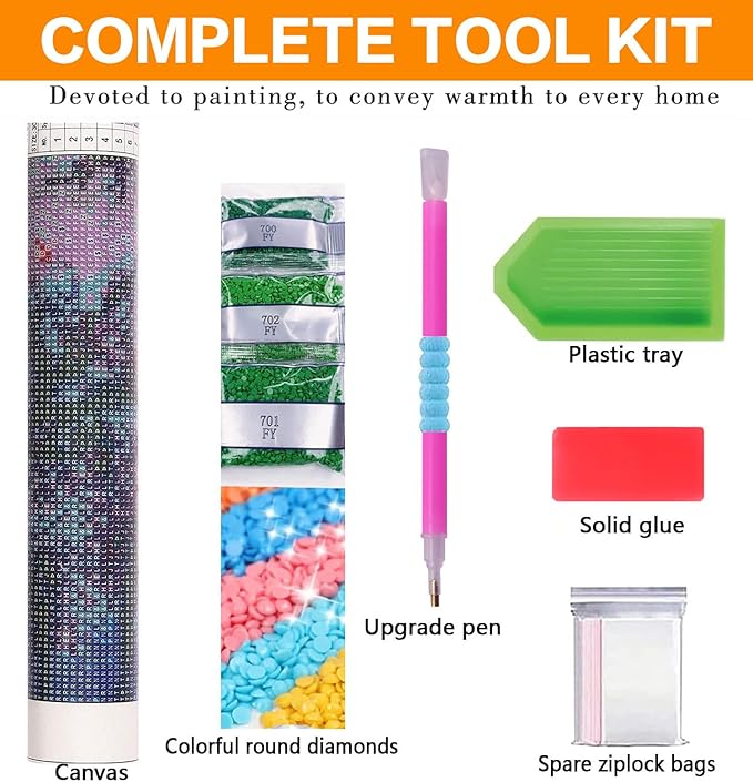 Diamond Art Kits for Adults, Christmas Santa Diamond Painting Kits for Beginners, 5D Full Drill Gem Art Paint with Diamonds Dots Crafts Kits for Home Decor Gift 14x14inch