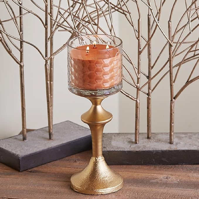 Root Candles Fall Scented Candles Honeycomb Glass Premium 3-Wick Handcrafted Beeswax Blend Candle, 12-Ounce, Mulled Cider