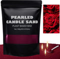 Scented Candle Sand with Wicks 1.1LB Dark Red Pearled Candle Beads Sand Candles Refillable Candle Wax Non-Toxic Natural Customized for DIY Candle Making, Home Decoration Wedding Party (Scented Rosa)