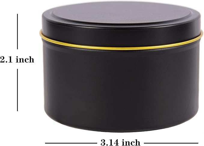 Edamame Candle Tin 24 Pcs,8oz,Candle Containers,Candle Jars for Candle Making,Arts&Crafts,Storage&More -Black
