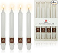 White Wedding Unscented Tapered Candle 8 inch Short Candle 4 PCS Smokeless Candlesticks Long-Burn for Home Dinner Wedding Party Decoration