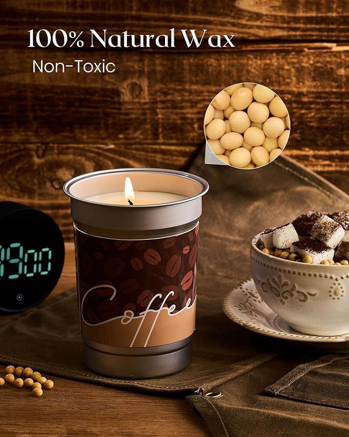 M&SENSE Cappuccino Coffee Scented Candles, Soy Wax 16.2oz 100 Hours Long Lasting Clean Burn, Large Fall Candle for Kitchen, Holiday Aromatherapy Gifts for Coffee Lovers, Cozy Winter Home Decor