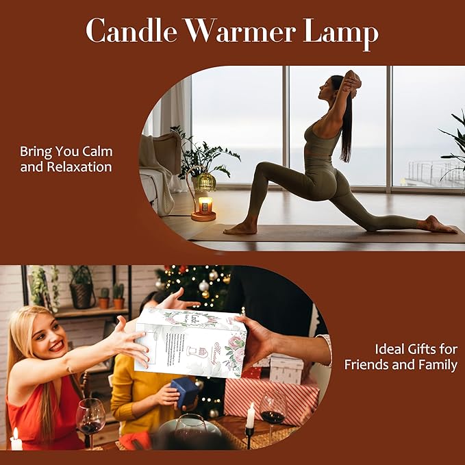 Flower Candle Warmer Lamp with Timer & Dimmer - Fits All Jar Scented Candles - Christmas & Mother's Day Gift for Women，Mom，Her