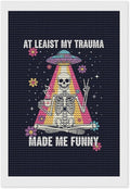 KIVJMSIDJA Skull Skeleton “At Least My Trauma Made Me Funny” Diamond Art Kits for Adults for Beginners, 5D Full Diamond Art Paint 8"x12"