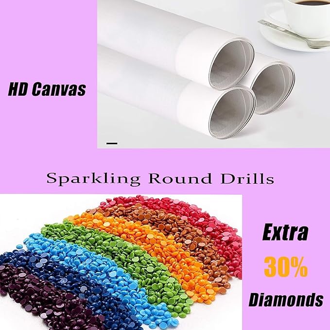 Landscape Diamond Art Kits Adults, 5D Diamond Painting Candle, DIY Round Full Drill Crystal Art Kits for Adults, Rhinestone Embroidery Cross Stitch Gem Paintings for Room Decor, Gifts 32x64in 9626-82