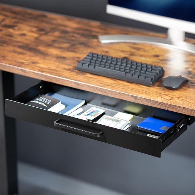 VIVO 22 inch Under Desk Slide Out Storage Organizer, Pull Handle Drawer, Black, DESK-DR22H-B